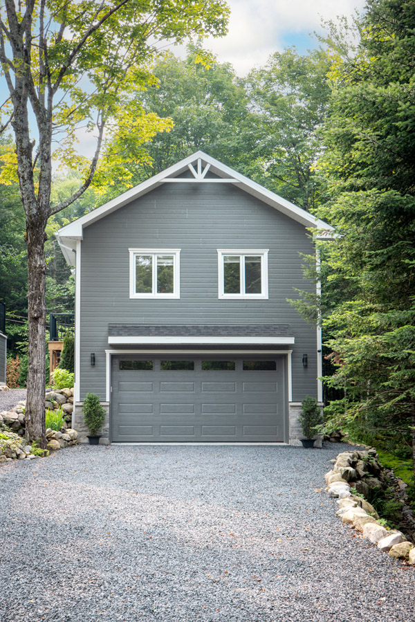 Two-story addition with a garage on a Long Island home