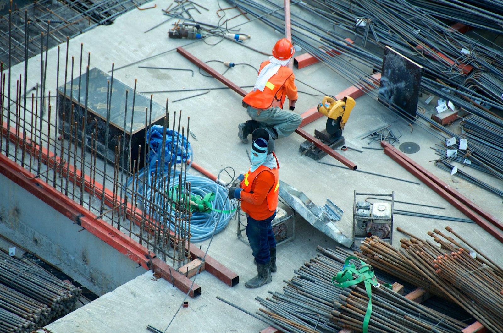 Keystone Construction crew coordinating on a foundation site